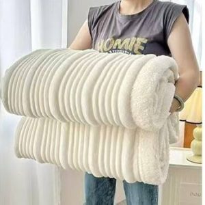 luxury double layer throw blanket 200 × 230 cm (sea green)
