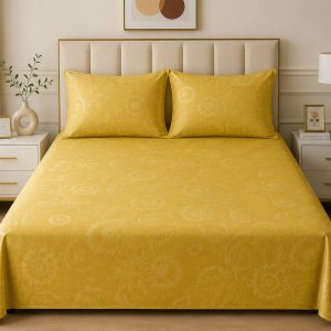6by6 bigbrother thick plain bedsheet set (yellow)