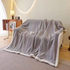 luxury double layer throw blanket 200 × 230 cm (pink) (copy)