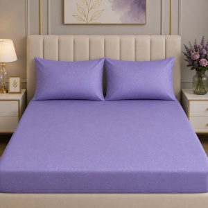 7by7 bigbrother thick plain bedsheet set (lilac)
