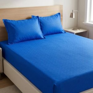 6by6 bigbrother thick plain bedsheet set (dark blue)