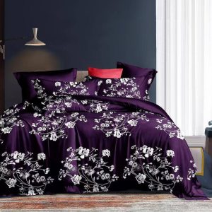 4 by 6 duvet set – purple (duvet + bedsheet + 2 pillowcases)