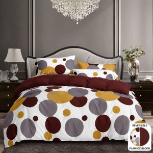 6by6 reversble/plain duvet set(pattern red & red)