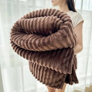 cozy throw blanket 200 × 230 cm (flannel pink )